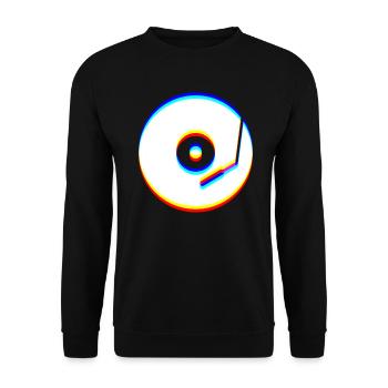 L’art du glitch | Illusion d’optique Vaporwave EDM Rave - Sweat-shirt Unisexe - noir - Devant - Alina (178cm) & Michal (187cm)