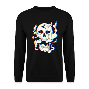 L’art du glitch | Illusion d’optique Vaporwave EDM Rave - Sweat-shirt Unisexe - noir - Devant - Alina (178cm) & Michal (187cm)
