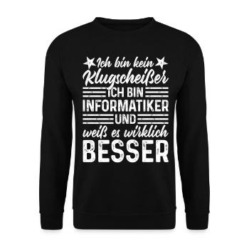 Informatiker - Unisex Pullover - Schwarz - Vorne - Alina (178cm) & Michal (187cm)