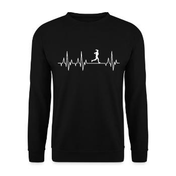 Heartbeat runner EKG jogging femme - Sweat-shirt Unisexe - noir - Devant - Alina (178cm) & Michal (187cm)