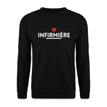 infirmière. cadeau infirmière - Sweat-shirt Unisexe - noir - Devant - Alina (178cm) & Michal (187cm)