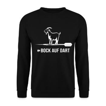 dart dartspieler bock auf dart - Unisex Pullover - Schwarz - Vorne - Alina (178cm) & Michal (187cm)