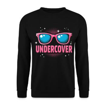 Undercover Speech - Funny Costume with Sun Bril - Unisex Sweatshirt - black - Front - Alina (178cm) & Michal (187cm)