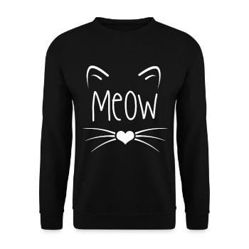 Katzen - Unisex Pullover - Schwarz - Vorne - Alina (178cm) & Michal (187cm)