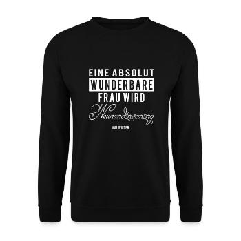 29. Geburtstag, Spruch - Unisex Pullover - Schwarz - Vorne - Alina (178cm) & Michal (187cm)