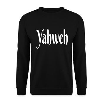 Jesus is Lord, Saves, Christ, Yahweh, Bible, God - Unisex Sweatshirt - black - Front - Alina (178cm) & Michal (187cm)