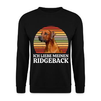 Rhodesian Ridgeback - Unisex Pullover - Schwarz - Vorne - Alina (178cm) & Michal (187cm)