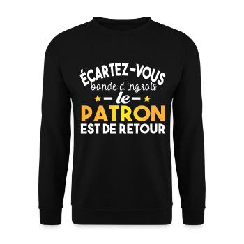 Patron Chef Leader Directeur Humour CEO - Sweat-shirt Unisexe - noir - Devant - Alina (178cm) & Michal (187cm)