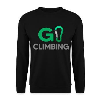 alpinist mountaineer alpine climbing climbing garden - Unisex Sweatshirt - black - Front - Alina (178cm) & Michal (187cm)