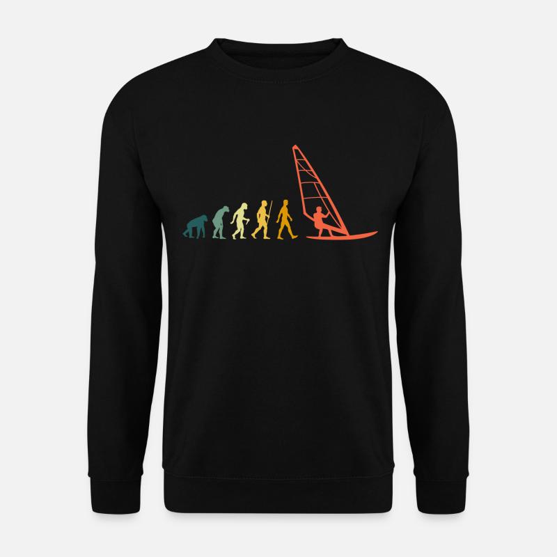 Windsurfen Evolution Retro Windsurfer Windsurfing - Unisex Sweatshirt - black