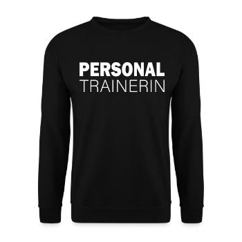 Personal Trainerin Fitness Coach Sport Trainer - Unisex Pullover - Schwarz - Vorne - Alina (178cm) & Michal (187cm)