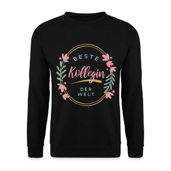 Beste Kollegin der Welt - Unisex Pullover - Schwarz - Vorne - Alina (178cm) & Michal (187cm)