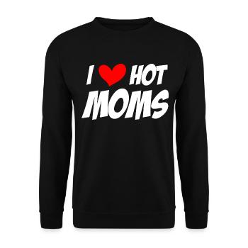 I love hot Moms Heart Hot Moms Funshirt Musthave - Unisex Pullover - Schwarz - Vorne - Alina (178cm) & Michal (187cm)