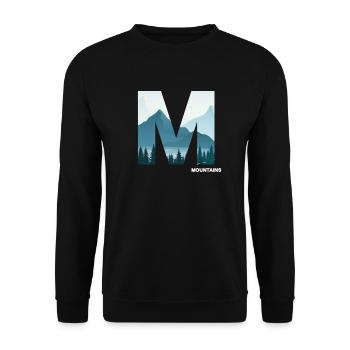 mountain hiking alpine high-altitude summits - Unisex Sweatshirt - black - Front - Alina (178cm) & Michal (187cm)