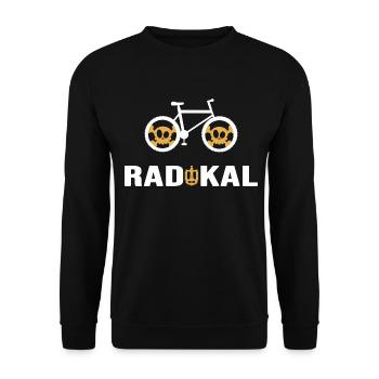 Fahrrad Bike Rennrad "Radikal" Fahrradkette - Unisex Pullover - Schwarz - Vorne - Alina (178cm) & Michal (187cm)
