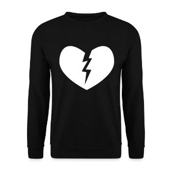 Gebrochenes Herz - Unisex Pullover - Schwarz - Vorne - Alina (178cm) & Michal (187cm)