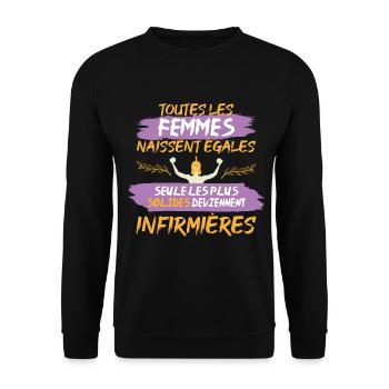 cadeau drôle infirmière solide - Sweat-shirt Unisexe - noir - Devant - Alina (178cm) & Michal (187cm)