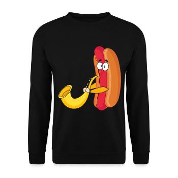 Saxophonist Saxophone Wurst Music Musician - Unisex Sweatshirt - black - Front - Alina (178cm) & Michal (187cm)