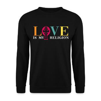 bunte Freiheit lgbt human rights colorful jesus - Unisex Pullover - Schwarz - Vorne - Alina (178cm) & Michal (187cm)