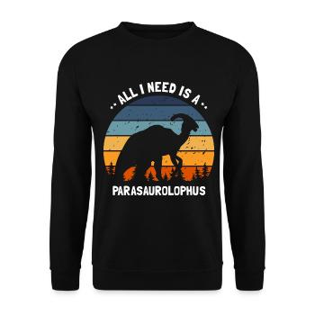 Parasaurolophus for dinosaurs and fosil hunters - Unisex Sweatshirt - black - Front - Alina (178cm) & Michal (187cm)