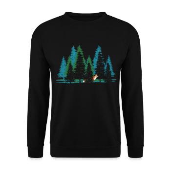 waldbaden shinrin yoku waldbad waldmeditation - Unisex Pullover - Schwarz - Vorne - Alina (178cm) & Michal (187cm)