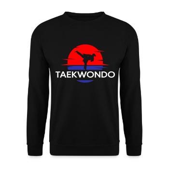 Taekwondo-girl Kampfkunst "tae kwon do" Allkampf - Unisex Pullover - Schwarz - Vorne - Alina (178cm) & Michal (187cm)