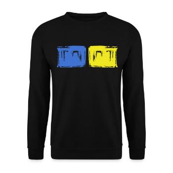free ukraine blue yellow slava ukraini zelenskyi - Unisex Sweatshirt - black - Front - Alina (178cm) & Michal (187cm)