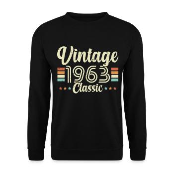 Vintage 1963 Classic, birthday gift 60 years - Unisex Sweatshirt - black - Front - Alina (178cm) & Michal (187cm)