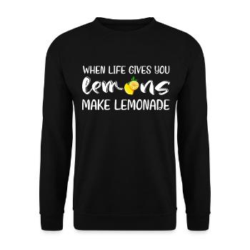 When Life Gives You Lemons Make a Lemonade - Unisex Sweatshirt - black - Front - Alina (178cm) & Michal (187cm)