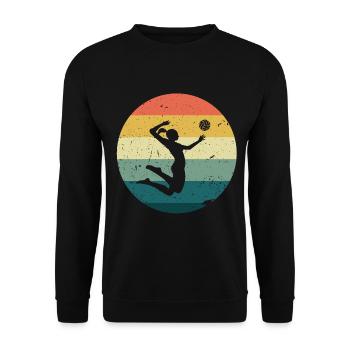 Beach volleyball retro - Unisex Sweatshirt - black - Front - Alina (178cm) & Michal (187cm)