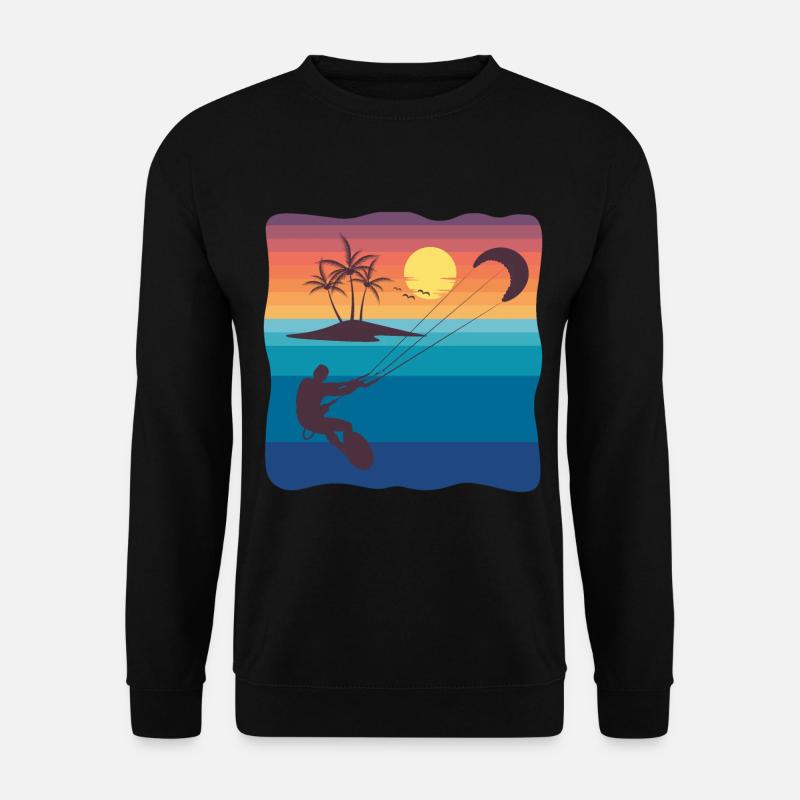 Kiten coucher de soleil - Sweat-shirt Unisexe - noir