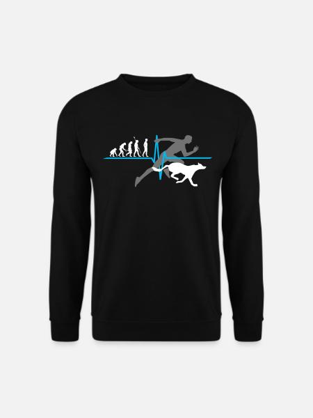 Canicross Herzlinie Joggen Evolution Hund - Unisex Pullover - Schwarz