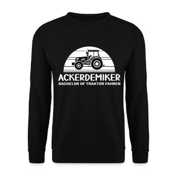 traktoren bauer fährt traktor landwirtschaft ernte - Unisex Pullover - Schwarz - Vorne - Alina (178cm) & Michal (187cm)