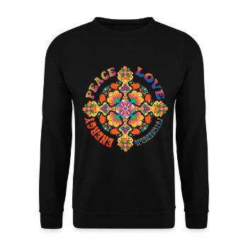 70s psychedelique - Sweat-shirt Unisexe - noir - Devant - Alina (178cm) & Michal (187cm)