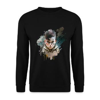 Mad Fury No19 - Unisex Pullover - Schwarz - Vorne - Alina (178cm) & Michal (187cm)