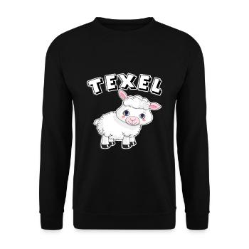 texel sheep t-shirt island holland tshirt lamb - Unisex Sweatshirt - black - Front - Alina (178cm) & Michal (187cm)