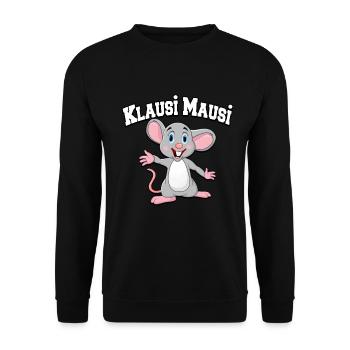Klaus vorname Klausi Maus witzig Mausi tshirt - Unisex Pullover - Schwarz - Vorne - Alina (178cm) & Michal (187cm)