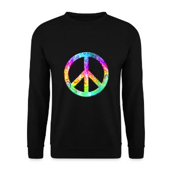 Flower Power Peace Hippie Love 60s 70s Peace coloré - Sweat-shirt Unisexe - noir - Devant - Alina (178cm) & Michal (187cm)