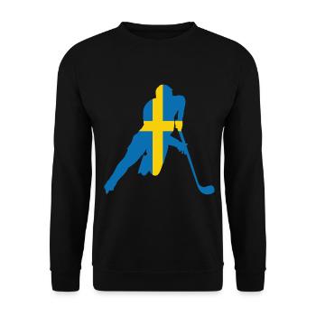 Schwedisches Eishockey - Unisex Pullover - Schwarz - Vorne - Alina (178cm) & Michal (187cm)