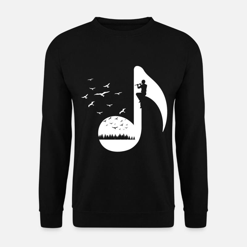 Vögel Retro Flötenspieler - Unisex Pullover - Schwarz