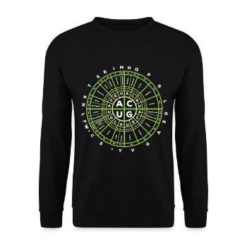 Genetischer Code Biologie - Unisex Pullover - Schwarz - Vorne - Alina (178cm) & Michal (187cm)