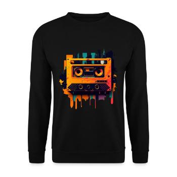 Retro Mixtape - Unisex Pullover - Schwarz - Vorne - Alina (178cm) & Michal (187cm)