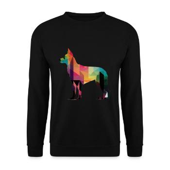Beautiful dog - colorful dog - Unisex Sweatshirt - black - Front - Alina (178cm) & Michal (187cm)