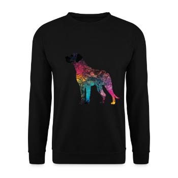 Bunte Hunde - Hunde Gruppe - Unisex Pullover - Schwarz - Vorne - Alina (178cm) & Michal (187cm)