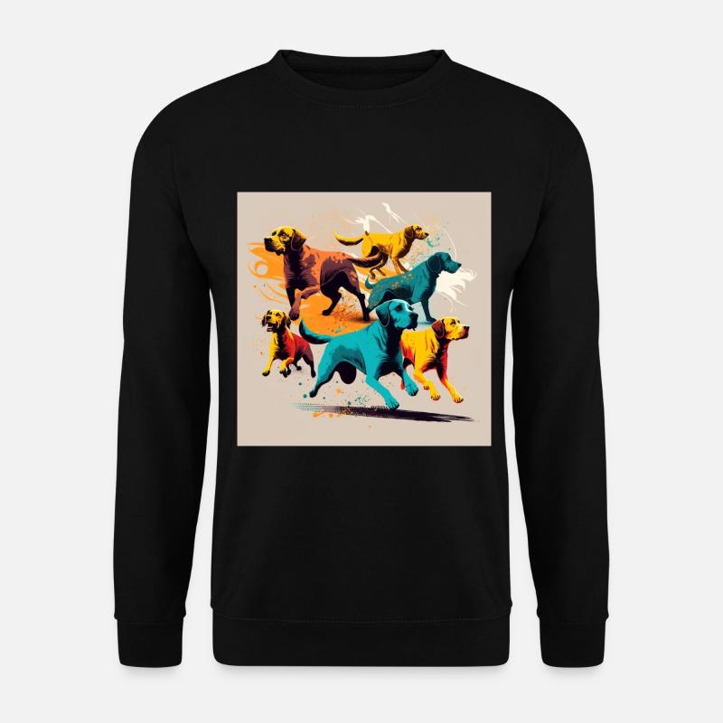 Hunde Gruppe - Bunte Hunde - Unisex Pullover - Schwarz