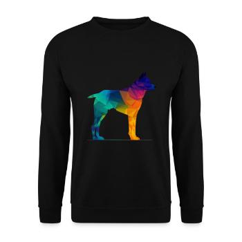 Bunte Hund - Schöner Hund - Unisex Pullover - Schwarz - Vorne - Alina (178cm) & Michal (187cm)