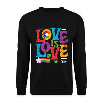 LOVE is Love LGBTQ Rainbow Pride - Unisex Sweatshirt - black - Front - Alina (178cm) & Michal (187cm)