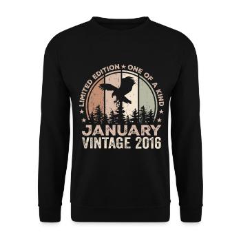 Unvergleichlich seit Januar 2016 8 Jubiläum - Unisex Pullover - Schwarz - Vorne - Alina (178cm) & Michal (187cm)