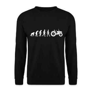 Traktor Evolution Landwirt Bauer - Unisex Pullover - Schwarz - Vorne - Alina (178cm) & Michal (187cm)
