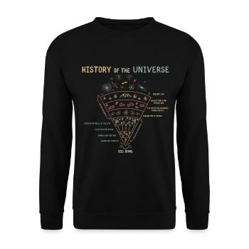 Geschichte des Universums Astrophysik - Unisex Pullover - Schwarz - Vorne - Alina (178cm) & Michal (187cm)